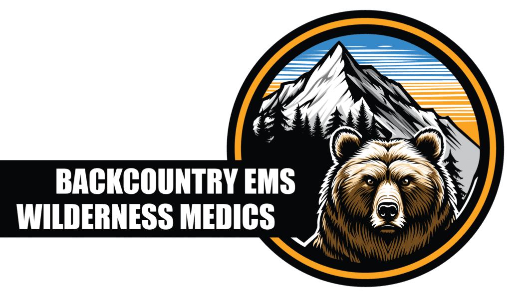 Backcountry EMS bear and mountain logo